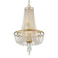 Crystorama Arcadia 4 Light 32 Inch Chandelier in Antique Gold with Hand Cut Crystal Crystals
