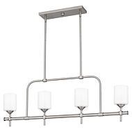 Aria 4-Light Linear Chandelier in Antique Polished Nickel