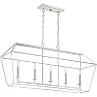 Quoizel Aviary 5 Light 42 Inch Linear Chandelier in Polished Nickel