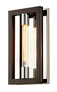 Enigma 1-Light Wall Sconce in Bronze With Polished Stainless