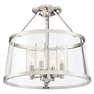 Quoizel Barlow 4 Light 16 Inch Ceiling Light in Polished Nickel