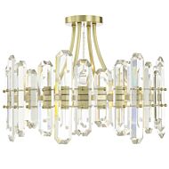 Crystorama Bolton 4 Light Ceiling Light in Aged Brass with Faceted Crystal Elements Crystals