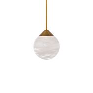 Quest 1-Light LED Mini Pendant in Aged Brass