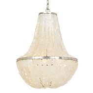 Crystorama Brielle 6 Light 24 Inch Transitional Chandelier in Antique Silver with Capiz shell Crystals