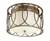 Troy Sausalito 2 Light Ceiling Light in Silver Gold