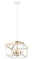 Mavonshire 4-Light Chandelier in White with Aged Gold Brass
