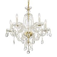 Crystorama Candace 5 Light 26 Inch Chandelier in Polished Brass with Hand Cut Crystal Crystals