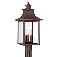 Quoizel Chancellor 3 Light 10 Inch Outdoor Post Light in Copper Bronze