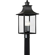 Quoizel Chancellor 3 Light 10 Inch Outdoor Post Light in Mystic Black