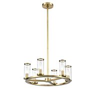 Alora Revolve 6 Light Chandelier tural Brass And Clear Glass