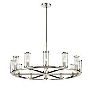 Alora Revolve 12 Light Chandelier in Polished Nickel And Clear Glass