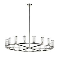 Alora Revolve 18 Light Chandelier in Polished Nickel And Clear Glass