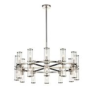 Alora Revolve 24 Light Chandelier in Polished Nickel And Clear Glass
