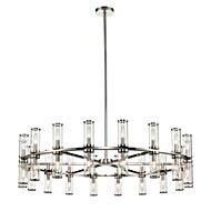 Alora Revolve 36 Light Chandelier in Polished Nickel And Clear Glass