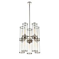 Alora Revolve 10 Light Chandelier in Polished Nickel And Clear Glass
