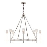 Alora Salita 8 Light Chandelier in Polished Nickel And Ribbed Crystal
