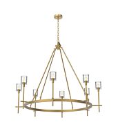 Alora Salita 8 Light Chandelier in Vintage Brass And Clear Crystal