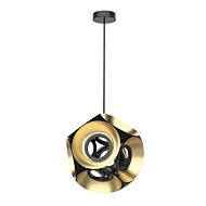 Magellan LED Chandelier in Black with Gold