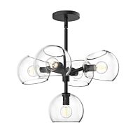 Willow 5-Light Chandelier in Matte Black with Clear Glass