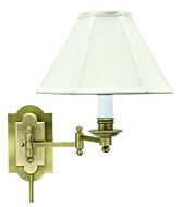 House of Troy Club Antique Brass Swing arm Wall Lamp