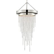 Crystorama Clarksen 6 Light 60 Inch Chandelier in Polished Nickel with Hand Cut Crystal Crystals