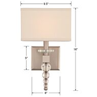 Crystorama Clover 16 Inch Wall Sconce in Brushed Nickel with Clear Hand Cut Crystals