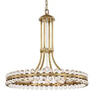 Crystorama Clover 8 Light 23 Inch Modern Chandelier in Aged Brass with Clear Hand Cut Crystals