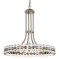 Crystorama Clover 8 Light 23 Inch Modern Chandelier in Brushed Nickel with Clear Hand Cut Crystals