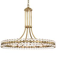 Crystorama Clover 12 Light 25 Inch Modern Chandelier in Aged Brass with Clear Hand Cut Crystals