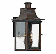 Quoizel Chalmers 2 Light 10 Inch Outdoor Hanging Light in Aged Copper
