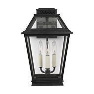 Falmouth 3 Light Outdoor Wall Light in Dark Weathered Zinc by Chapman & Myers