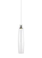 Tech Coda 3000K LED 40 Inch Pendant Light in Satin Nickel and Clear Crackle