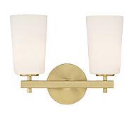 Colton 2-Light Wall Mount in Aged Brass