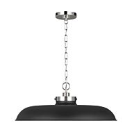 Wellfleet Pendant Light in Midnight Black And Polished Nickel by Chapman & Myers