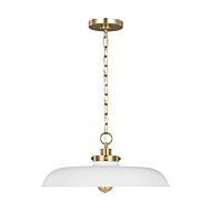 Wellfleet Pendant Light in Matte White And Burnished Brass by Chapman & Myers