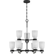 Quoizel Conrad 9 Light 27 Inch Transitional Chandelier in Brushed Nickel