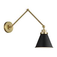 Wellfleet Wall Sconce in Midnight Black And Burnished Brass by Chapman & Myers
