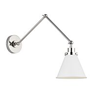 Wellfleet Wall Sconce in Matte White And Polished Nickel by Chapman & Myers