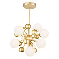 CWI Element 8 Light Chandelier With Sun Gold Finish
