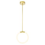 CWI Hoops 1 Light LED Pendant With Satin Gold Finish