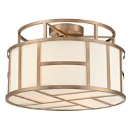 Libby Langdon for Crystorama Danielson 3 Light 17 Inch Ceiling Light in Vibrant Gold