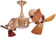 Duplo-Dinamico 3-Speed AC 36" Ceiling Fan in Polished Copper with Mahogany blades