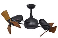 Dagny 3-Speed AC 38" Ceiling Fan in Matte Black with Mahogany Tone blades