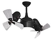 Dagny 3-Speed AC 38" Ceiling Fan w/ Integrated Light Kit in Matte Black with Barnwood Tone blades