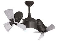 Dagny 3-Speed AC 38" Ceiling Fan w/ Integrated Light Kit in Textured Bronze with Barnwood tone  blades