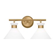 Belcarra 2-Light Bathroom Vanity Light in Satin Brass