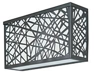ET2 Inca LED 12 Inch 4 Light Outdoor White Glass Wall Mount in Bronze
