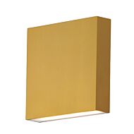 Brik 2-Light LED Outdoor Wall Sconce in Natural Aged Brass