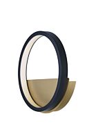 Hoopla 1-Light LED Wall Sconce in Black with Gold