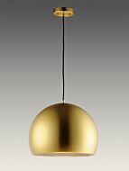 Palla 1-Light LED Pendant in Satin Brass with Coffee